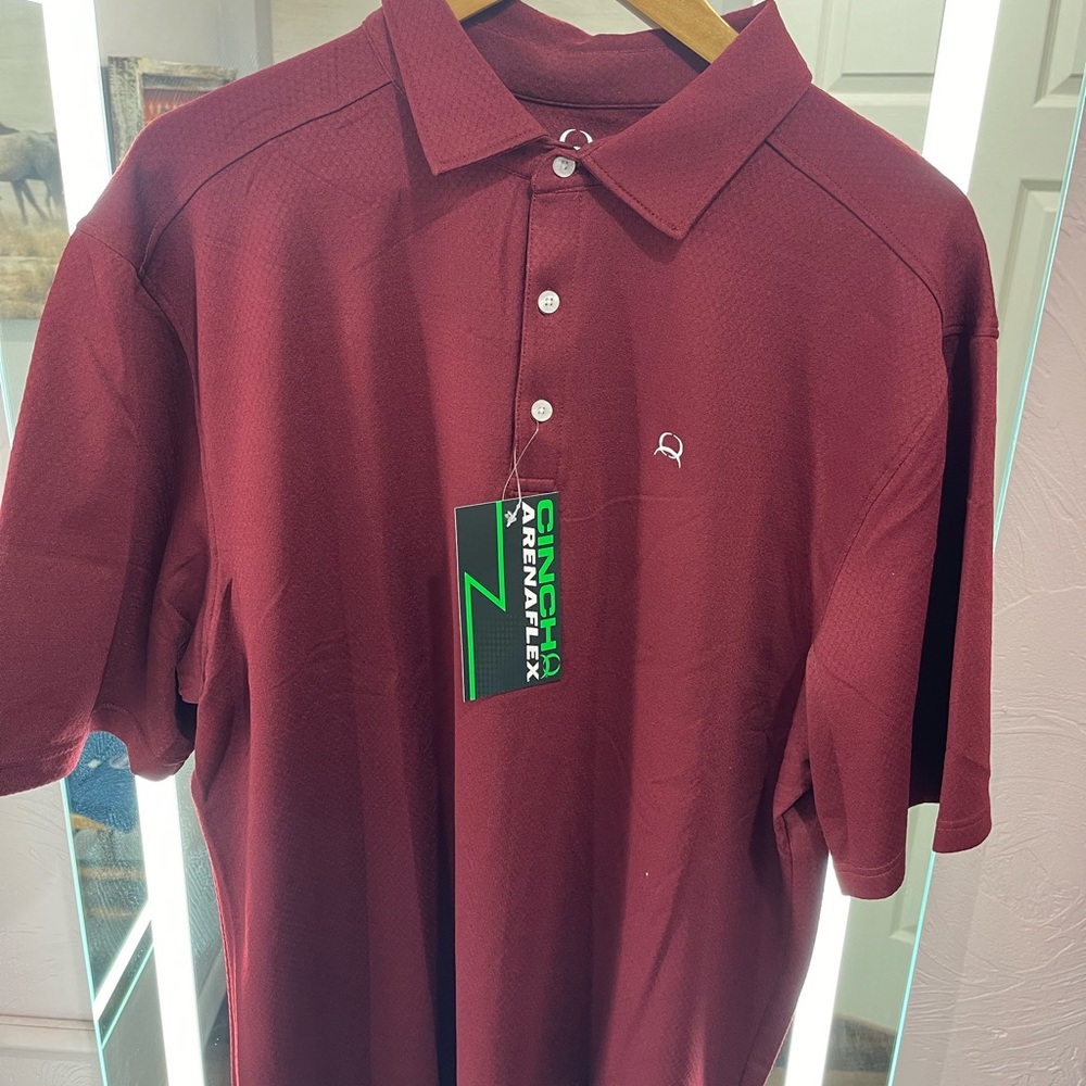 Cinch Maroon Polo with Embroidered Logo